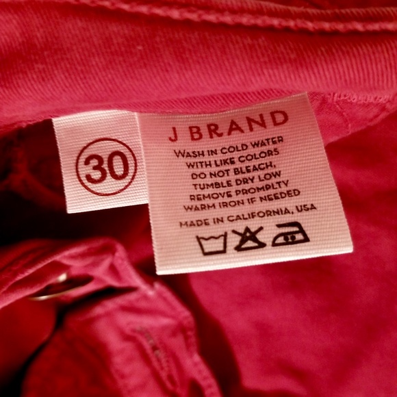 J Brand Womens Red Skinny Jeans Size 30 Red Solid - Good Condition - Picture 7 of 8